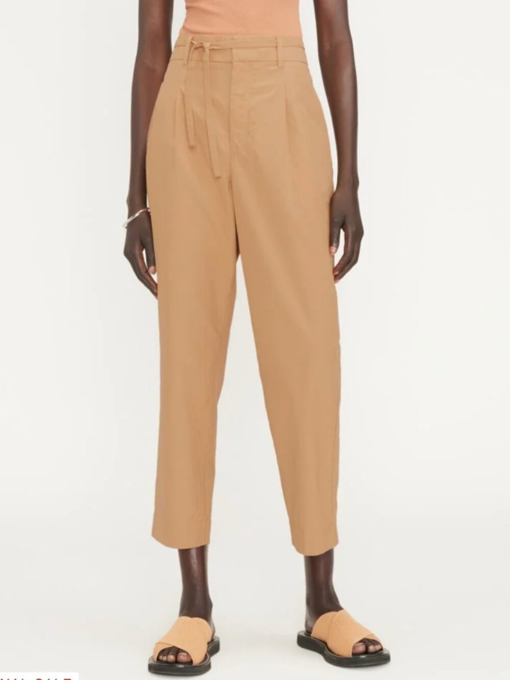 EVERLANE | The Poplin Pleated Taper Pant | Caramel | Size 10